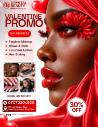 Red Valentine's Day Beauty Promo Flyer Video template