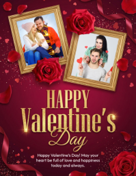Red Valentine's Day Celebration Flyer template