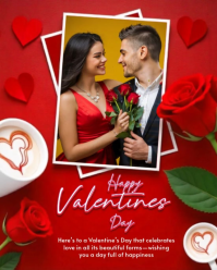 Red Valentine's Day Celebration Instagram Portrait Video template