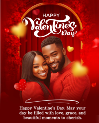 Red Valentine's Day Celebration Instagram Post Portrait template