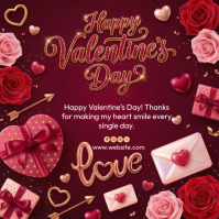 Red Valentine's Day Celebration Instagram Post template