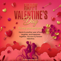 Red Valentine's Day Celebration Instagram Post template