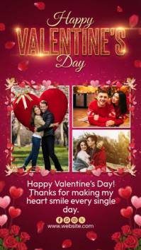 Red Valentine's Day Celebration Instagram Story template