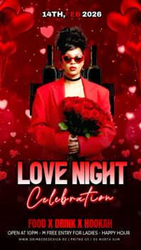 Red Valentine's Day Celebration Instagram Story Video template