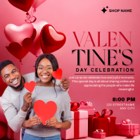 Red Valentine's Day Celebration Square template