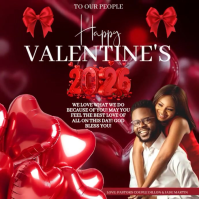 Red Valentine's Day Celebration Square Video template