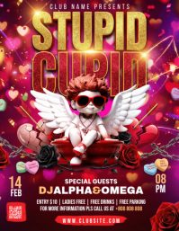 Red Valentine's Day Club Event Flyer template