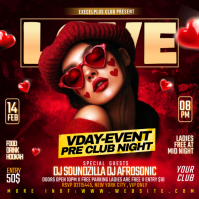 Red Valentine's Day Club Event Instagram Post template