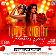 Red Valentine's Day Club Event Instagram Post template