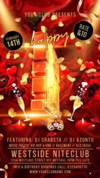 Red Valentine's Day Club Event Instagram Story Video Instagram-Story template