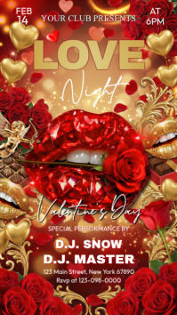 Red Valentine's Day Club Event Instagram Story template