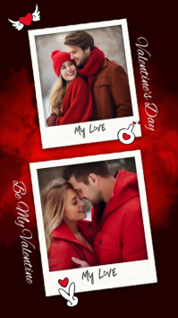 Red Valentine's Day Collage Instagram Story template