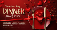 Red Valentine's Day Dinner Facebook Shared Image template