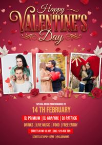 Red Valentine's Day Event A4 template