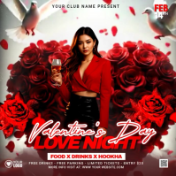 Red Valentine's Day Event Instagram Post Video template