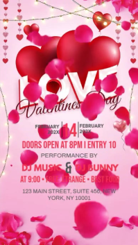 Red Valentine's Day Event Instagram Story Video template