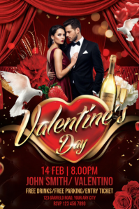 Red Valentine's Day Event Poster template