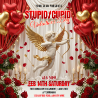 Red Valentine's Day Event Square template