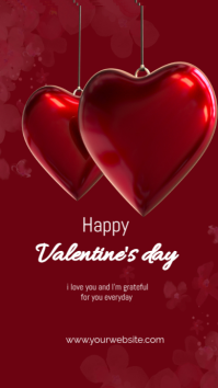 Red Valentine's Day flyer История на Instagram template