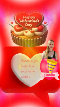Red Valentine's Day Greeting Instagram Story Video template