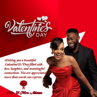 Red Valentine's Day Greeting Square Persegi (1:1) template