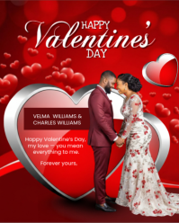 Red Valentine's Day Instagram Portrait template
