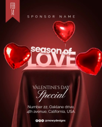 Red Valentine's Day Instagram Portrait Video template