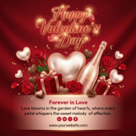 Red Valentine's Day Instagram Post Instagram-opslag template