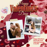 Red Valentine's Day Instagram Post template