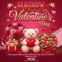 Red Valentine's Day Instagram Post Instagram-Beitrag template