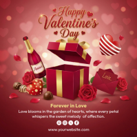Red Valentine's Day Instagram Post Instagram-opslag template