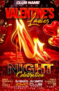 Red Valentine's Day Ladies Night Tabloid Video Tabloide template