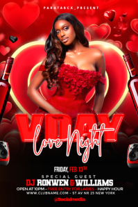 Red Valentine's Day Love Party Poster template
