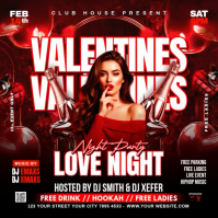 Red Valentine's Day Night Party Instagram Post Video Instagram-opslag template