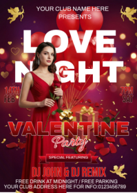 Red Valentine's Day Party A6 template