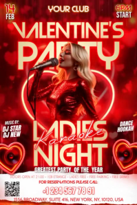 Red Valentine's Day Party Banner 4' × 6' Video template