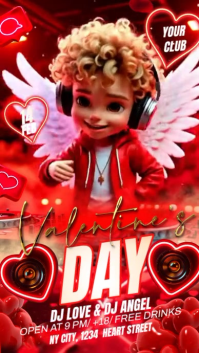 Red Valentine's Day Party Digital Display Video template