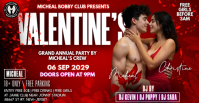 Red Valentine's Day Party Facebook Event Cover template