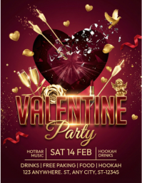 Red Valentine's Day Party Flyer template