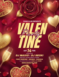 Red Valentine's Day Party Flyer template