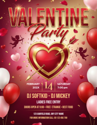 Red Valentine's Day Party Flyer template
