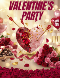 Red Valentine's Day Party Flyer template