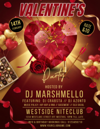 Red Valentine's Day Party Flyer template