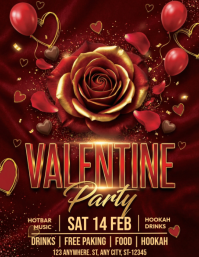 Red Valentine's Day Party Flyer template