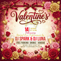 Red Valentine's Day Party Instagram Post template