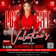 Red Valentine's Day Party Instagram Post template