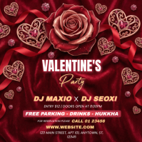 Red Valentine's Day Party Instagram Post template