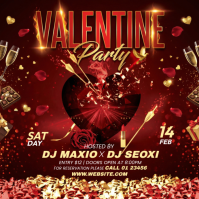 Red Valentine's Day Party Instagram Post template