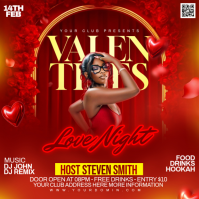 Red Valentine's Day Party Instagram Post template