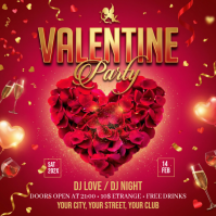 Red Valentine's Day Party Instagram Post template